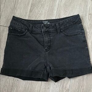 Time and Tru Black Jean Shorts with Rolled Hem